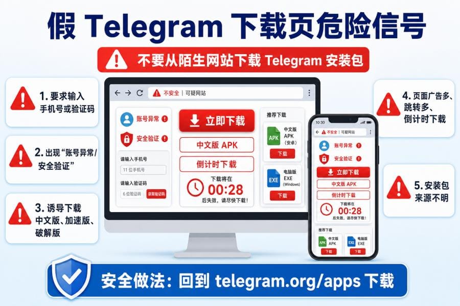 Telegram 官方域名和下载入口检查