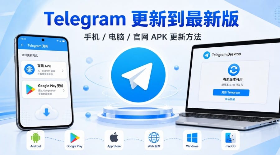 Telegram 怎么更新到最新版?手机、电脑与官网 APK 更新方法
