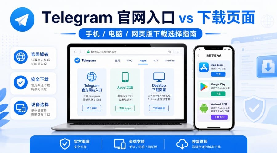 Telegram 官网入口和下载页面有什么区别？新手下载该怎么选？