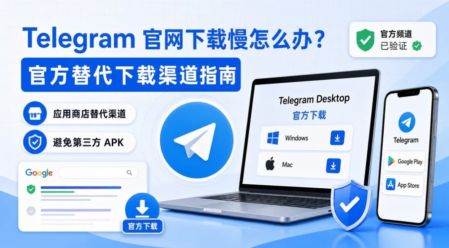 Telegram 官网下载慢怎么办?应用商店替代渠道与安全下载建议