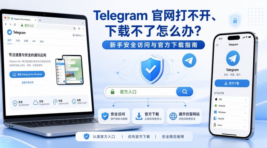 Telegram 官网打不开、下载不了怎么办？各设备官方安装与排错指南