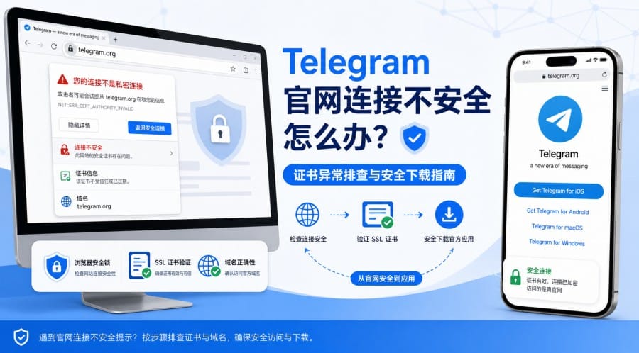 Telegram 官网连接不安全怎么办？证书异常排查与安全下载指南