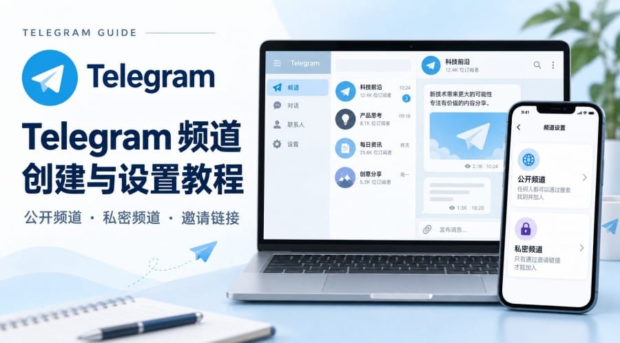 Telegram 官网频道是什么?怎么创建?公开与私密设置教程